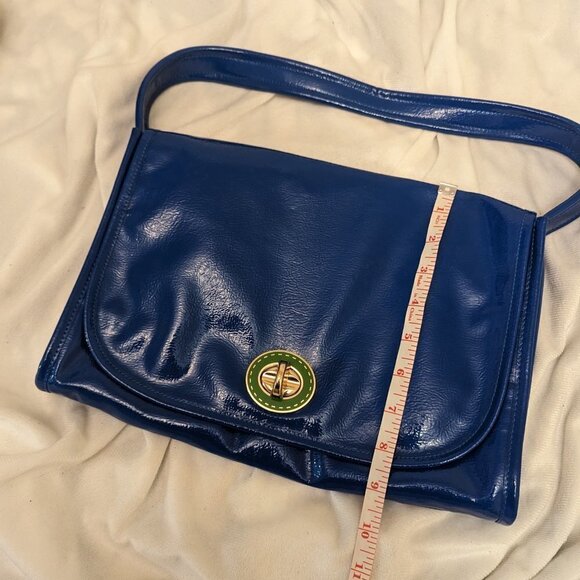 Kate Landry bright blue handbag - bright floral lining - Picture 9 of 13